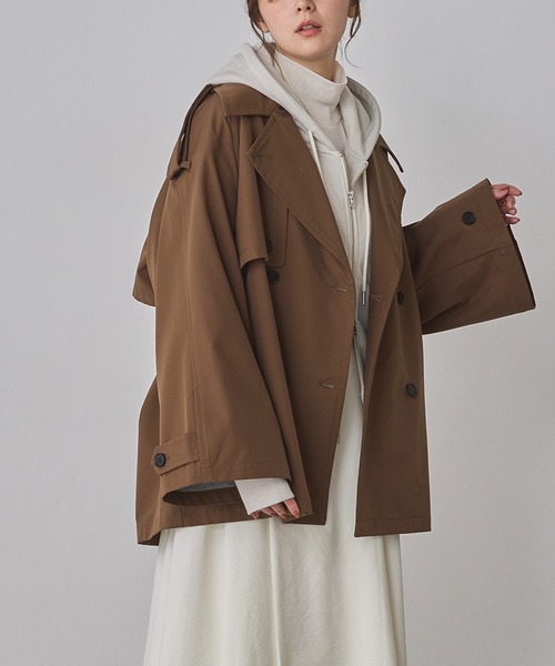 hunch（ハンチ）の「ボンディング ミディ丈トレンチコート（トレンチコート・レディース・ブラウン/ベージュ/チャコール・FREE）」の20枚目の写真