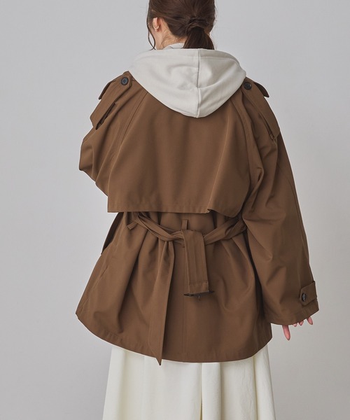 hunch（ハンチ）の「ボンディング ミディ丈トレンチコート（トレンチコート・レディース・ブラウン/ベージュ/チャコール・FREE）」の21枚目の写真