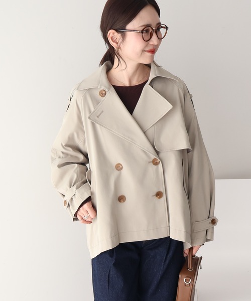 AMERICAN HOLIC（アメリカンホリック）の「ショートトレンチコート（トレンチコート・レディース・ライトカーキ/ベージュ・L/M）」の2枚目の写真
