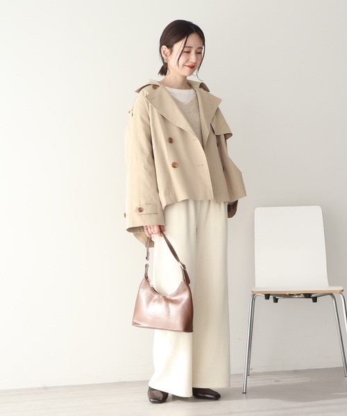 AMERICAN HOLIC（アメリカンホリック）の「ショートトレンチコート（トレンチコート・レディース・ライトカーキ/ベージュ・L/M）」の3枚目の写真