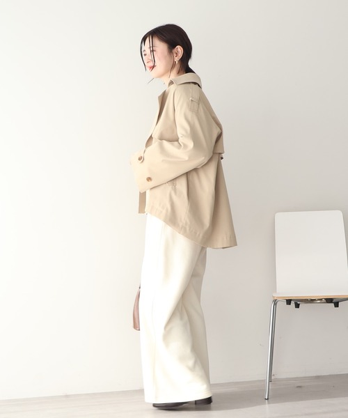 AMERICAN HOLIC（アメリカンホリック）の「ショートトレンチコート（トレンチコート・レディース・ライトカーキ/ベージュ・L/M）」の4枚目の写真