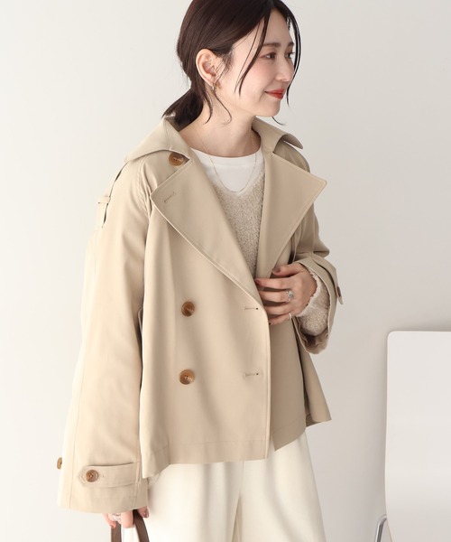 AMERICAN HOLIC（アメリカンホリック）の「ショートトレンチコート（トレンチコート・レディース・ライトカーキ/ベージュ・L/M）」の6枚目の写真