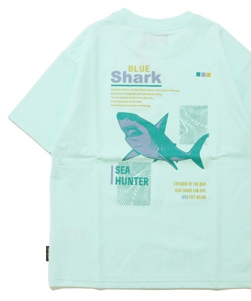 KRIFF MAYER Kid's Collection(クリフメイヤーキッズコレクション)の「【接触冷感】涼タッチシャリT(サメ)(Tシャツ/カットソー・キッズ・オレンジ/イエロー/ネイビー/サックスブルー・120/130/140/150/160/170)」の3枚目の写真