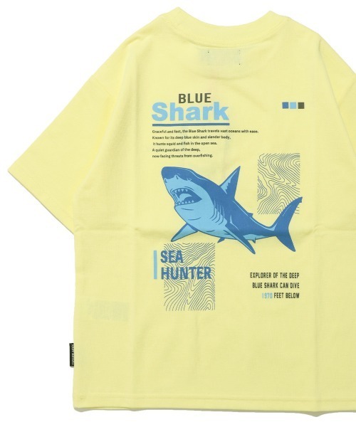 KRIFF MAYER Kid's Collection(クリフメイヤーキッズコレクション)の「【接触冷感】涼タッチシャリT(サメ)(Tシャツ/カットソー・キッズ・オレンジ/イエロー/ネイビー/サックスブルー・120/130/140/150/160/170)」の2枚目の写真
