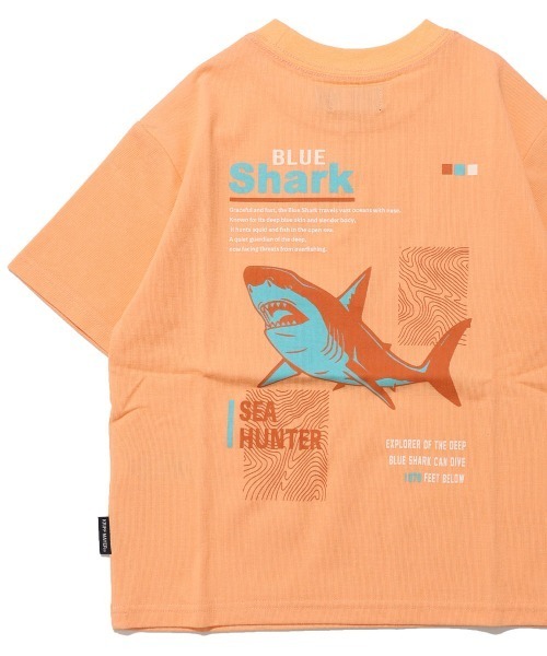 KRIFF MAYER Kid's Collection(クリフメイヤーキッズコレクション)の「【接触冷感】涼タッチシャリT(サメ)(Tシャツ/カットソー・キッズ・オレンジ/イエロー/ネイビー/サックスブルー・120/130/140/150/160/170)」の4枚目の写真
