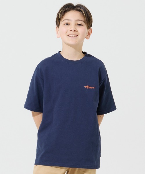KRIFF MAYER Kid's Collection(クリフメイヤーキッズコレクション)の「【接触冷感】涼タッチシャリT(サメ)(Tシャツ/カットソー・キッズ・オレンジ/イエロー/ネイビー/サックスブルー・120/130/140/150/160/170)」の5枚目の写真