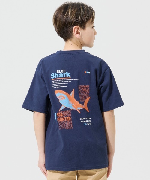 KRIFF MAYER Kid's Collection(クリフメイヤーキッズコレクション)の「【接触冷感】涼タッチシャリT(サメ)(Tシャツ/カットソー・キッズ・オレンジ/イエロー/ネイビー/サックスブルー・120/130/140/150/160/170)」の21枚目の写真