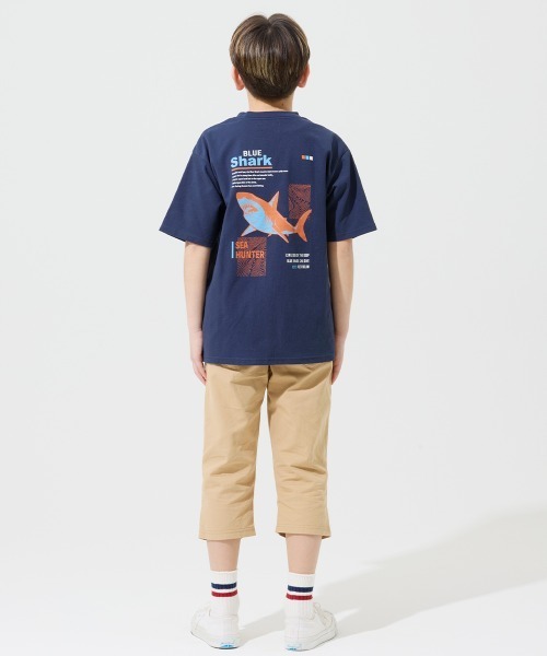 KRIFF MAYER Kid's Collection(クリフメイヤーキッズコレクション)の「【接触冷感】涼タッチシャリT(サメ)(Tシャツ/カットソー・キッズ・オレンジ/イエロー/ネイビー/サックスブルー・120/130/140/150/160/170)」の18枚目の写真
