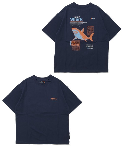 KRIFF MAYER Kid's Collection(クリフメイヤーキッズコレクション)の「【接触冷感】涼タッチシャリT(サメ)(Tシャツ/カットソー・キッズ・オレンジ/イエロー/ネイビー/サックスブルー・120/130/140/150/160/170)」の6枚目の写真