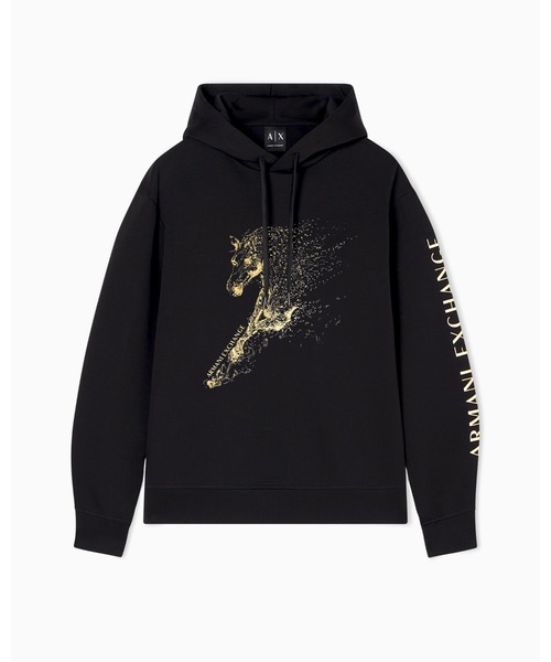 ARMANI EXCHANGE(アルマーニエクスチェンジ)の「【A|X アルマーニ エクスチェンジ】<CHINESE NEW YEAR CAPSULE>AXロゴ ホースデザイン フーデッドスウェットプルオーバー(スウェット・メンズ・ブラック・X-SMALL/X-LARGE/SMALL/MEDIUM/LARGE)」の2枚目の写真