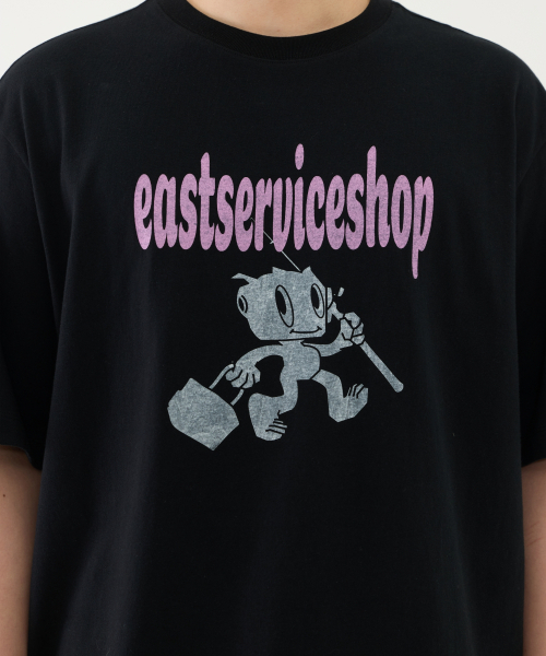 eastserviceshop(イーストサービスショップ)の「Fishing Robo Half T - Black(Tシャツ/カットソー・レディース・ブラック・SMALL/MEDIUM)」の3枚目の写真