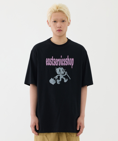 eastserviceshop(イーストサービスショップ)の「Fishing Robo Half T - Black(Tシャツ/カットソー・レディース・ブラック・SMALL/MEDIUM)」の6枚目の写真