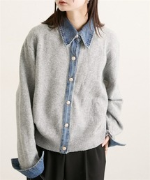 nissen | デニムドッキングニットカーディガン(カーディガン/ボレロ)