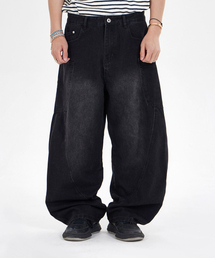 MAKEITTO（メイキット）の「バルーンワイドデニムパンツ_ブラック（デニムパンツ）」