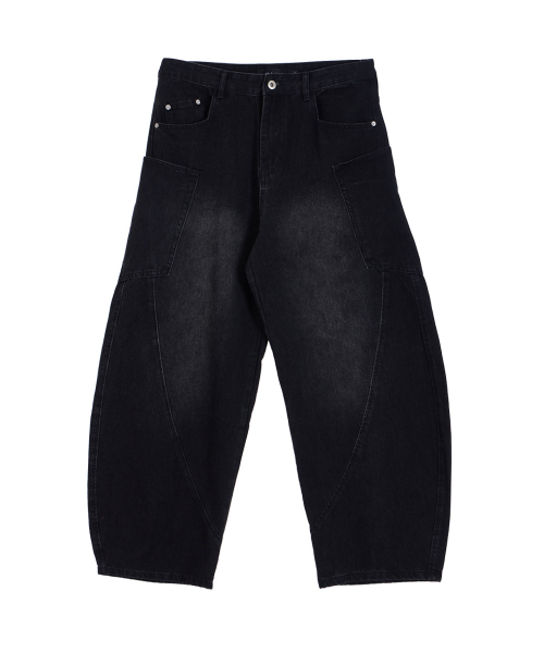 MAKEITTO（メイキット）の「バルーンワイドデニムパンツ_ブラック（デニムパンツ・メンズ・その他・S/M/XL）」の3枚目の写真