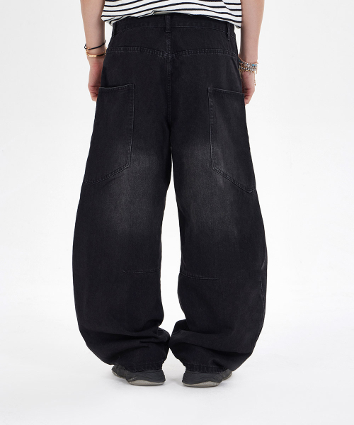 MAKEITTO（メイキット）の「バルーンワイドデニムパンツ_ブラック（デニムパンツ・メンズ・その他・S/M/XL）」の8枚目の写真
