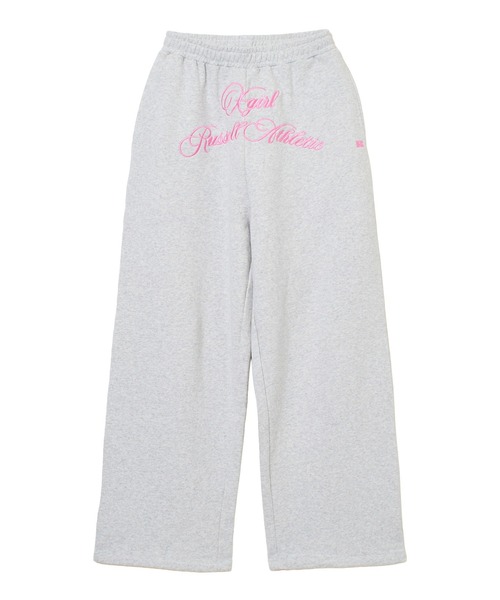 Russell Athletic(ラッセルアスレティック)の「X-girl × Russell SCRIPT LOGO SWEATPANTS(スウェットパンツ・レディース・アッシュ/ブラック・S/M)」の2枚目の写真