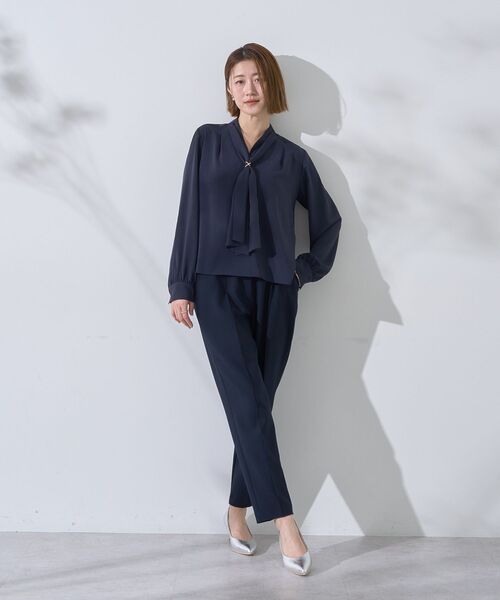 YECCA VECCA（イェッカヴェッカ）の「スカーフリング付きボウタイブラウス（シャツ/ブラウス・レディース・オフホワイト/サックスブルー/ピンク/ネイビー・FREE）」の8枚目の写真