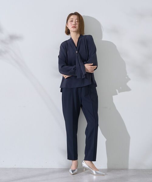 YECCA VECCA（イェッカヴェッカ）の「スカーフリング付きボウタイブラウス（シャツ/ブラウス・レディース・オフホワイト/サックスブルー/ピンク/ネイビー・FREE）」の9枚目の写真