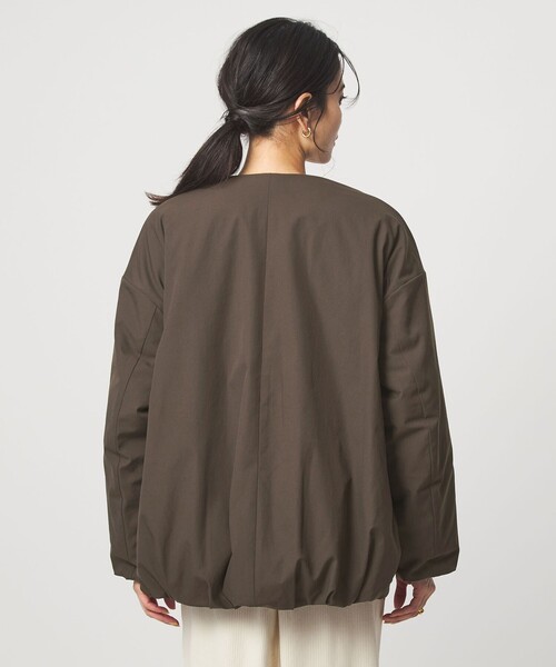 green label relaxing（グリーンレーベルリラクシング）の「［size SHORTあり］パフィー ノーカラー ブルゾン 2 撥水 ウォッシャブル（ブルゾン・レディース・ダークブラウン・38/36/SHORT）」の12枚目の写真