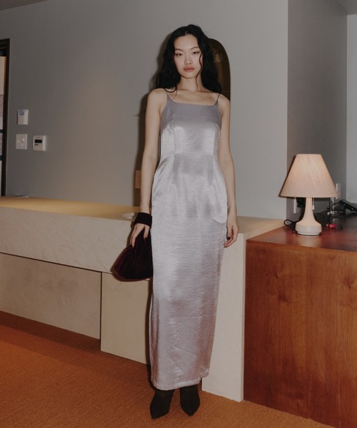 グロッシーサテンバックリボンドレス / glossy satin back ribbon