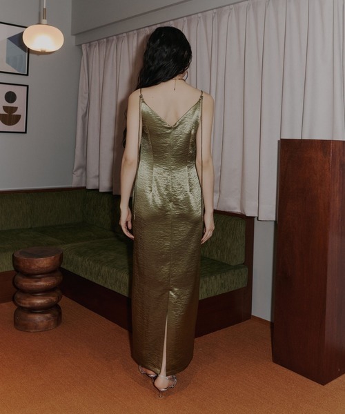 グロッシーサテンバックリボンドレス / glossy satin back ribbon