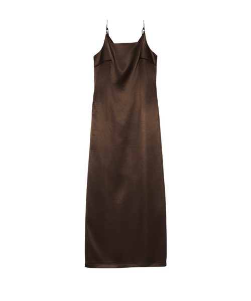 ANDRESD(アンドレスド)の「グロッシーサテンバックリボンドレス / glossy satin back ribbon dress(ドレス・レディース・ベージュ/ライトブルー/ブラウン/ピンク/ブラック/グリーン/ホワイト/ブラック×シルバー・S/L/M)」の11枚目の写真