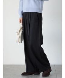 ウエストタックセンタープレスワイドパンツ