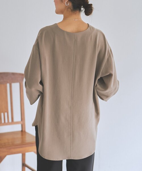 LIVETART（リヴェタート）の「《LIVETART》ヴィンテージジョーゼットVプルオーバー（シャツ/ブラウス・レディース・ネイビー/モカ・FREE）」の17枚目の写真