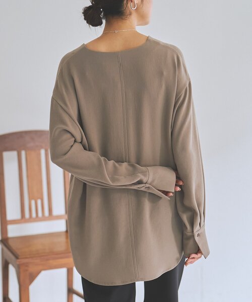 LIVETART（リヴェタート）の「《LIVETART》ヴィンテージジョーゼットVプルオーバー（シャツ/ブラウス・レディース・ネイビー/モカ・FREE）」の19枚目の写真