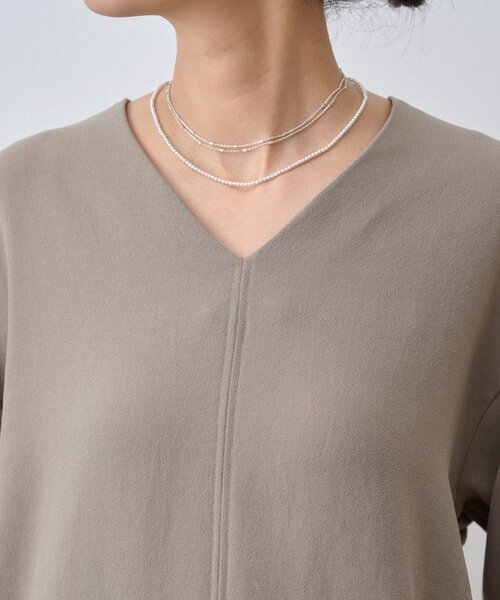 LIVETART（リヴェタート）の「《LIVETART》ヴィンテージジョーゼットVプルオーバー（シャツ/ブラウス・レディース・ネイビー/モカ・FREE）」の20枚目の写真