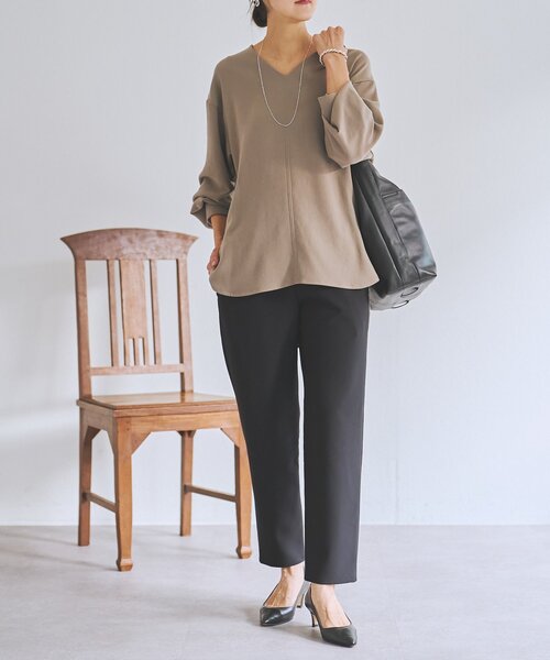 LIVETART（リヴェタート）の「《LIVETART》ヴィンテージジョーゼットVプルオーバー（シャツ/ブラウス・レディース・ネイビー/モカ・FREE）」の13枚目の写真