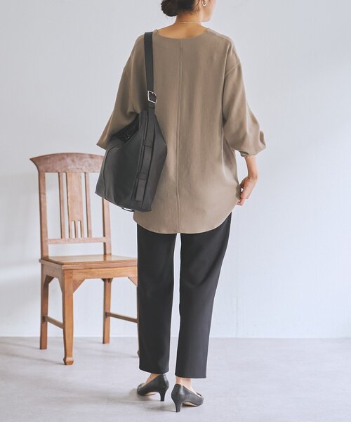 LIVETART（リヴェタート）の「《LIVETART》ヴィンテージジョーゼットVプルオーバー（シャツ/ブラウス・レディース・ネイビー/モカ・FREE）」の15枚目の写真