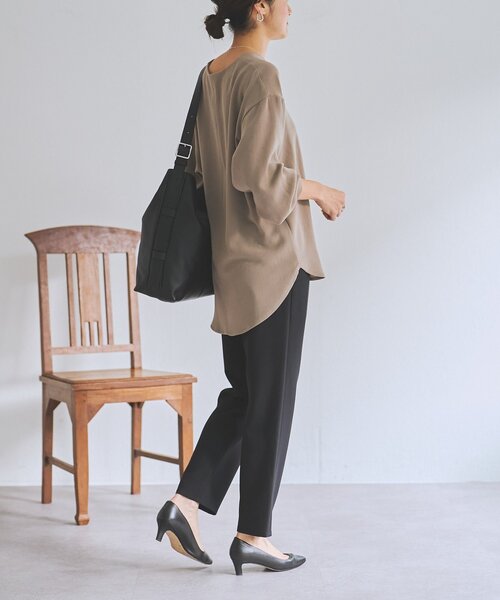 LIVETART（リヴェタート）の「《LIVETART》ヴィンテージジョーゼットVプルオーバー（シャツ/ブラウス・レディース・ネイビー/モカ・FREE）」の16枚目の写真