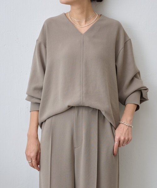 LIVETART（リヴェタート）の「《LIVETART》ヴィンテージジョーゼットVプルオーバー（シャツ/ブラウス・レディース・ネイビー/モカ・FREE）」の17枚目の写真