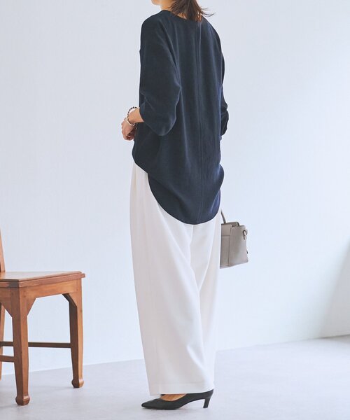 LIVETART（リヴェタート）の「《LIVETART》ヴィンテージジョーゼットVプルオーバー（シャツ/ブラウス・レディース・ネイビー/モカ・FREE）」の9枚目の写真