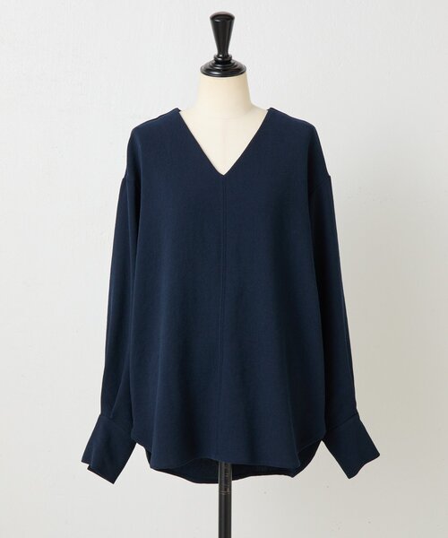 LIVETART（リヴェタート）の「《LIVETART》ヴィンテージジョーゼットVプルオーバー（シャツ/ブラウス・レディース・ネイビー/モカ・FREE）」の15枚目の写真