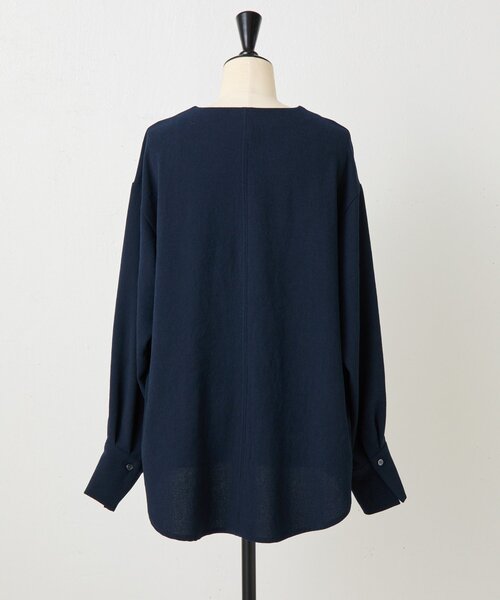 LIVETART（リヴェタート）の「《LIVETART》ヴィンテージジョーゼットVプルオーバー（シャツ/ブラウス・レディース・ネイビー/モカ・FREE）」の16枚目の写真