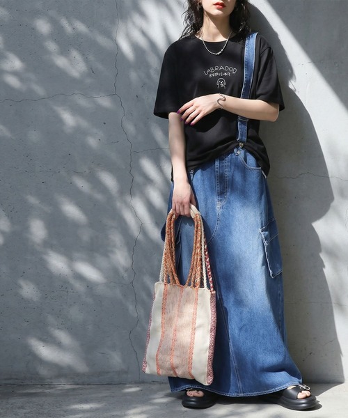 antiqua（アンティカ）の「クルーネック  犬モチーフ ロゴ Tシャツ（Tシャツ/カットソー・レディース・ホワイト/ブラック・ONESIZE）」の10枚目の写真