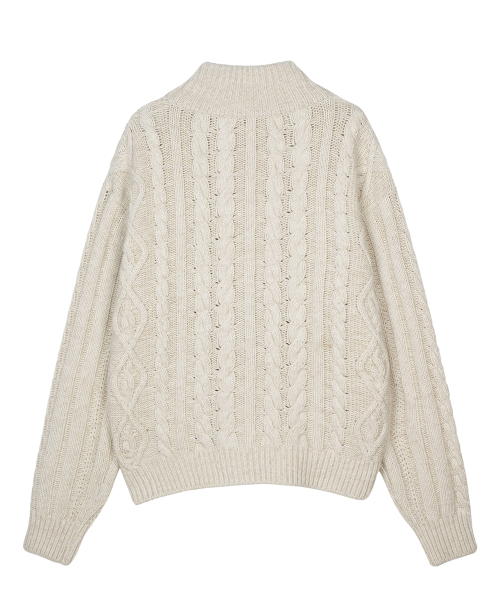FDR(エフディーアール)の「Heavy Cable Zip-Up Knit Cardigan Oatmeal(カーディガン/ボレロ・メンズ・その他・SMALL/LARGE/MEDIUM)」の3枚目の写真