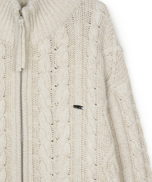FDR(エフディーアール)の「Heavy Cable Zip-Up Knit Cardigan Oatmeal(カーディガン/ボレロ・メンズ・その他・SMALL/LARGE/MEDIUM)」の5枚目の写真