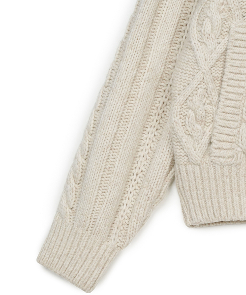 FDR(エフディーアール)の「Heavy Cable Zip-Up Knit Cardigan Oatmeal(カーディガン/ボレロ・メンズ・その他・SMALL/LARGE/MEDIUM)」の6枚目の写真