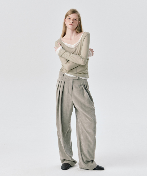 WNDERKAMMER（ブンダーカンマー）の「UネックシアT_カーキ（Tシャツ/カットソー・レディース・その他・S/M）」の5枚目の写真