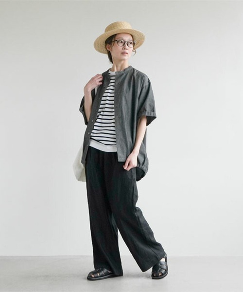 solamonat poche（ソラモナポッシェ）の「リネンキャンバスイージーパンツ（その他パンツ・レディース・ベージュ/オフホワイト/ブラック/チャコールグレー/サックスブルー・3.0/2.0）」の12枚目の写真