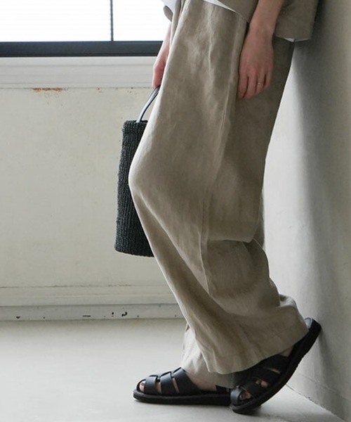 solamonat poche（ソラモナポッシェ）の「リネンキャンバスイージーパンツ（その他パンツ・レディース・ベージュ/オフホワイト/ブラック/チャコールグレー/サックスブルー・3.0/2.0）」の14枚目の写真