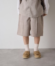 riziere（リジェール）の「センターシームハーフパンツ（ウエストゴム調整）（スーツパンツ）」