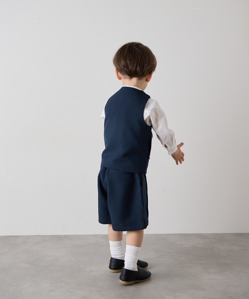 riziere（リジェール）の「センターシームハーフパンツ（ウエストゴム調整）（スーツパンツ・キッズ・ブラウン/ネイビー/カーキ系/グレー/ライトブラウン/ブラック・90/100/110/120/130/140/150/160）」の19枚目の写真