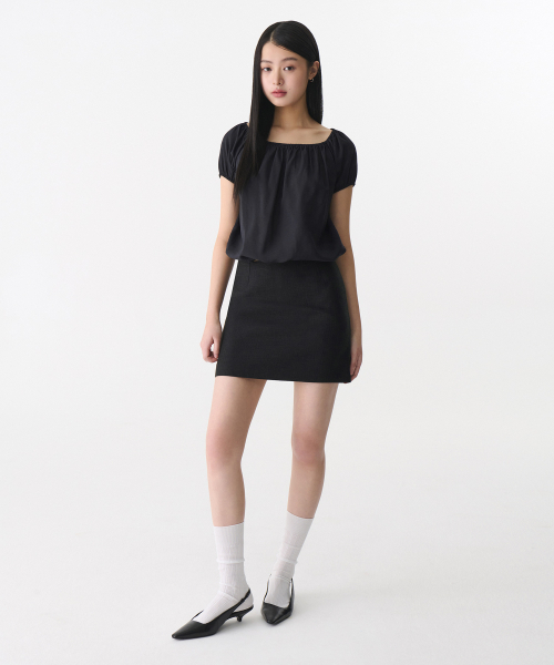 MUSINSA STANDARD WOMAN（ムシンサスタンダードウーマン）の「ウィメンズツイードミニスカート[ブラック]（スカート・レディース・その他・LARGE/MEDIUM/SMALL/X-SMALL）」の3枚目の写真