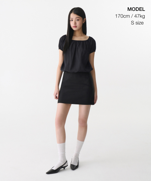 MUSINSA STANDARD WOMAN（ムシンサスタンダードウーマン）の「ウィメンズツイードミニスカート[ブラック]（スカート・レディース・その他・LARGE/MEDIUM/SMALL/X-SMALL）」の4枚目の写真