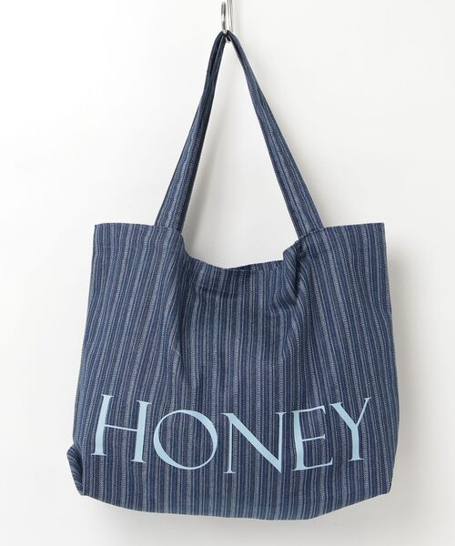 Vini(ヴィニ)の「【2サイズ展開】ストライプ ボーダー HONEY ロゴ トートバッグ(トートバッグ・レディース・ネイビー系2/ネイビー系1・FREE)」の21枚目の写真
